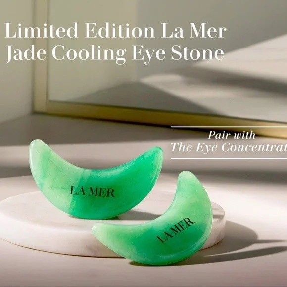 La Mer Reusable jade cooling eye mask Stone beauty tool Brand New in box! Green - Picture 3 of 5